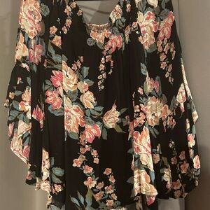 Floral Black Women's Top